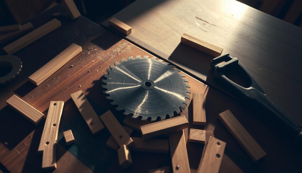 how to remove a stuck on table saw blade